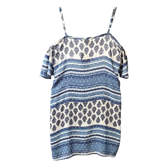 J. VALDI Women's Paisley Print Cold Shoulder Clip - Dot BLouse Size M - Picture 4 of 16